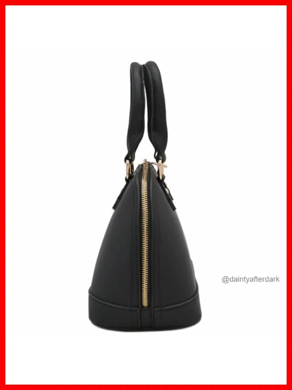 Faux Saffiano Leather Dome Satchel with Zipper Closure